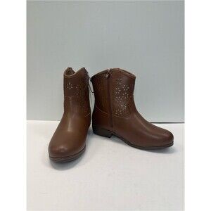 Thereabouts girl Charlie boots western with glitter floral cutouts sz 3M brown
